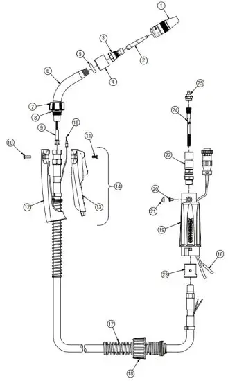 BERNARD 195399 PipeWorx 250 Amp MIG Gun - FIGURE 5