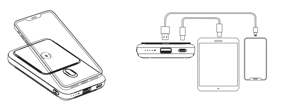 TECHSMARTER TSB4270 10000mAh Magnetic Wireless Power Bank - Intructions
