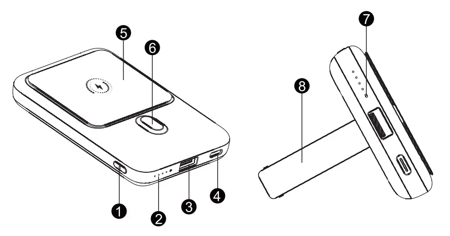 TECHSMARTER TSB4270 10000mAh Magnetic Wireless Power Bank - parts