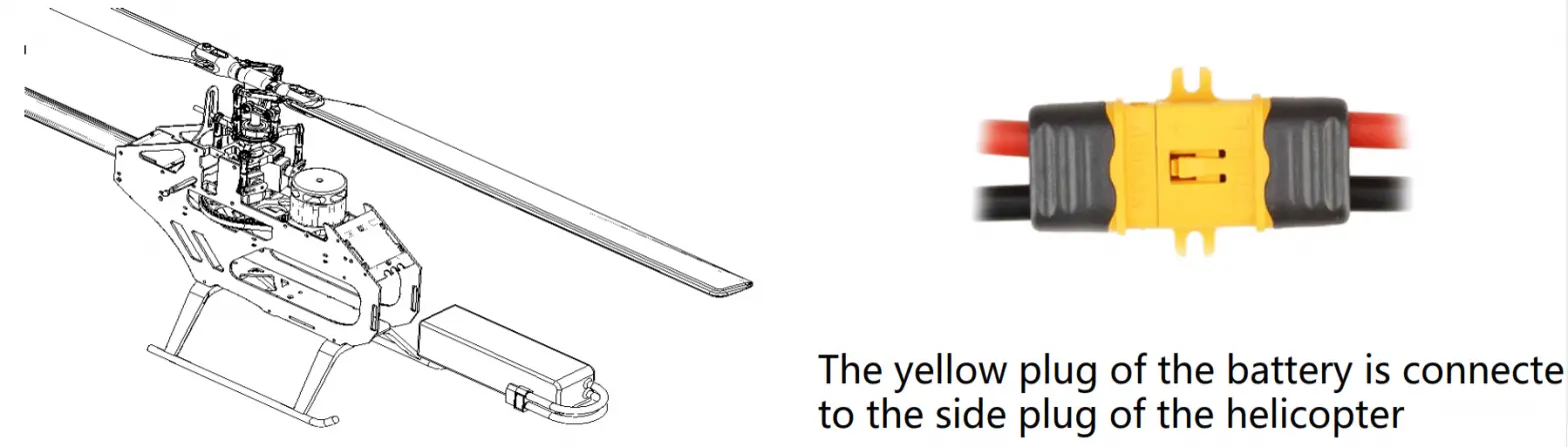 FLY WING FW450 Helicopter-. Turn on helicopter power