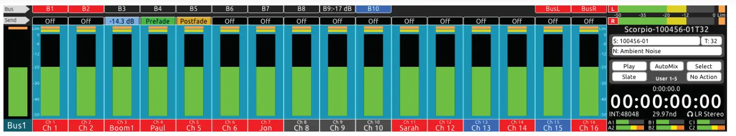 SOUND DEVICES CL-16 Linear Fader Control Surface 9