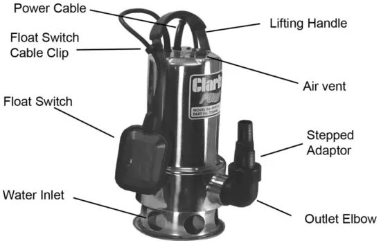 Clarke PSV3A 8m Head Dirty Water Submersible Pump - FIG 2