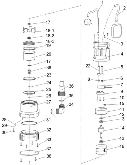 Clarke PSV3A 8m Head Dirty Water Submersible Pump - FIG 5