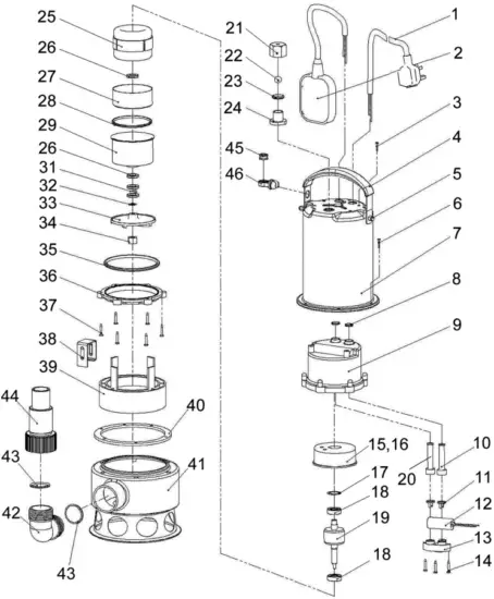 Clarke PSV3A 8m Head Dirty Water Submersible Pump - FIG 7