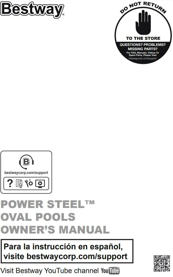 Bestway Power Steel Oval Pools User Manual