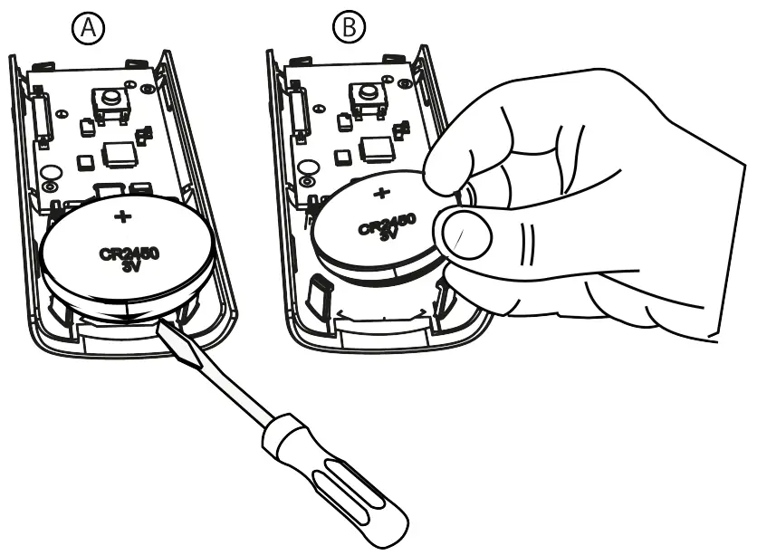 Johnson Controls PGP303 Vanishing Door Window Magnetic Contact - Battery removal
