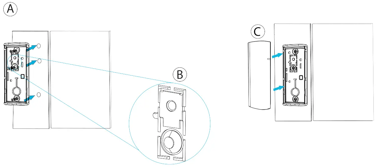 Johnson Controls PGP303 Vanishing Door Window Magnetic Contact - Device screw i