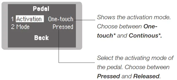JBC P405 Pedal - pedal function according