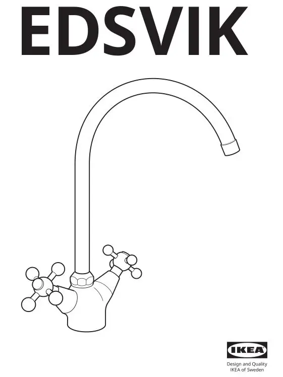 IKEA EDSVIK Dual Control Kitchen Mixer Tap Instruction Manual