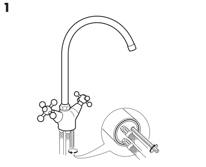 IKEA EDSVIK Dual Control Kitchen Mixer Tap - installation 7