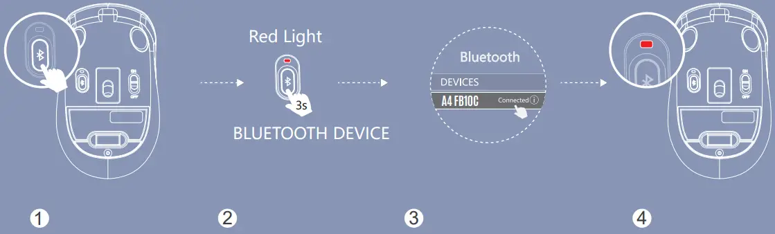 A4TECH FB10CS Dual Mode Rechargeable Bluetooth Wireless Mouse - CONNECTING BLUETOOTH