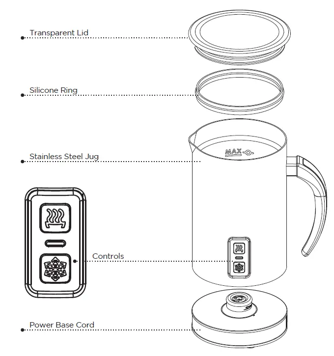 Commercial CHEF CHMF08S Milk Frother fig 1