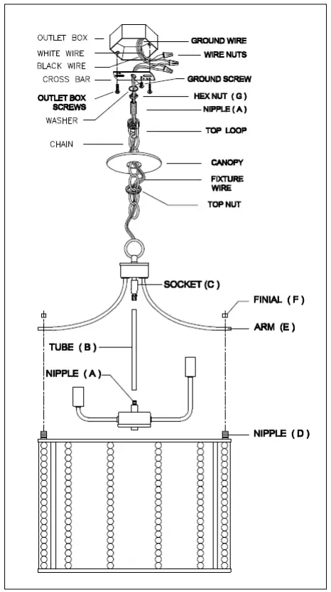 HANOVER HCALLIOPEIVORY-3MC 3 Light Calliope Beaded Mini Chandelier