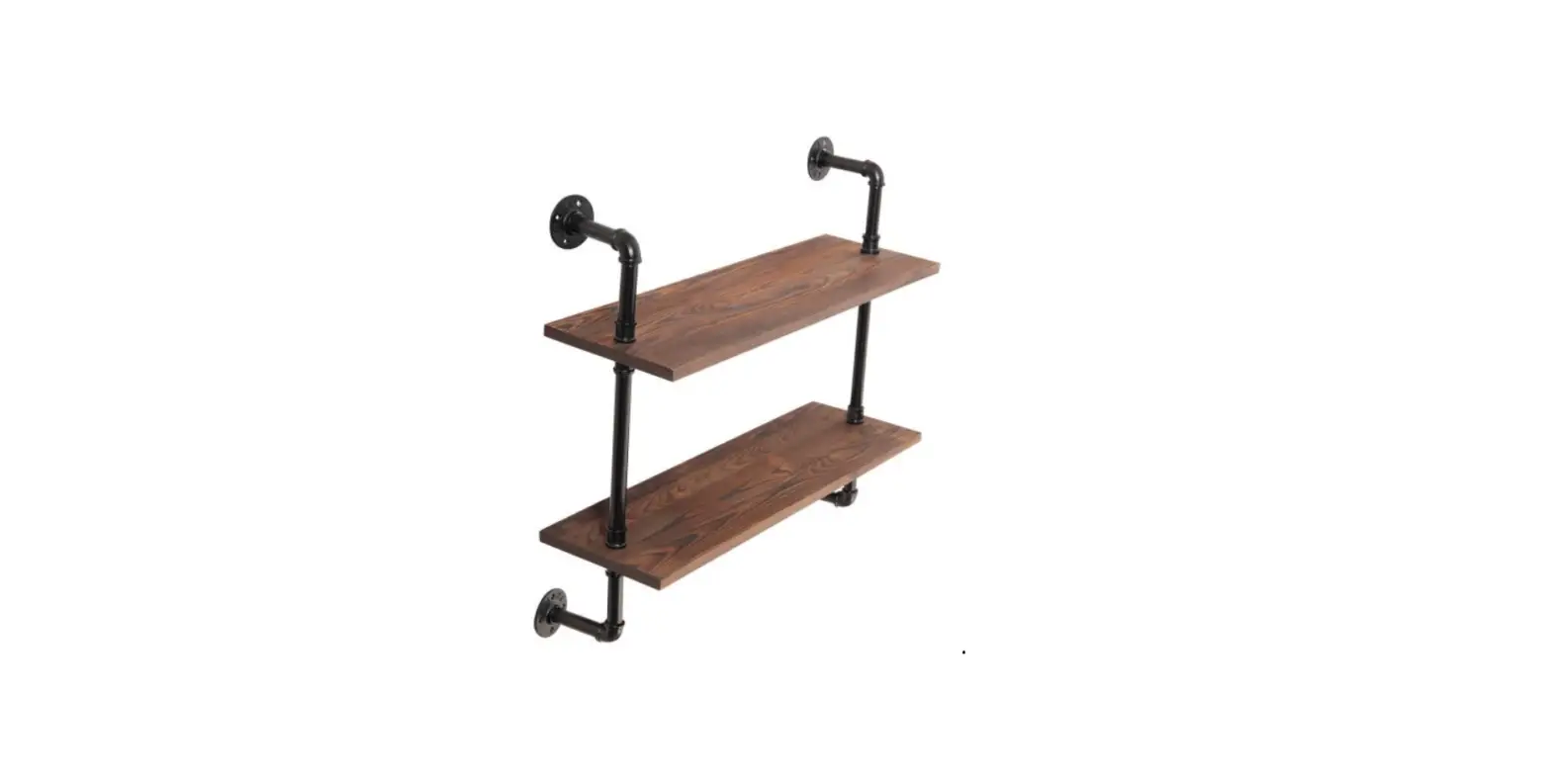 Tatahance Hg61g0837 Industrial Wall-mounted Floating Wood Shelves User Manual