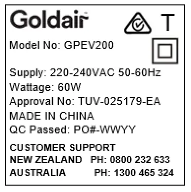 Goldair GPEV200 3L Evaporative Tower Fan - icon 12