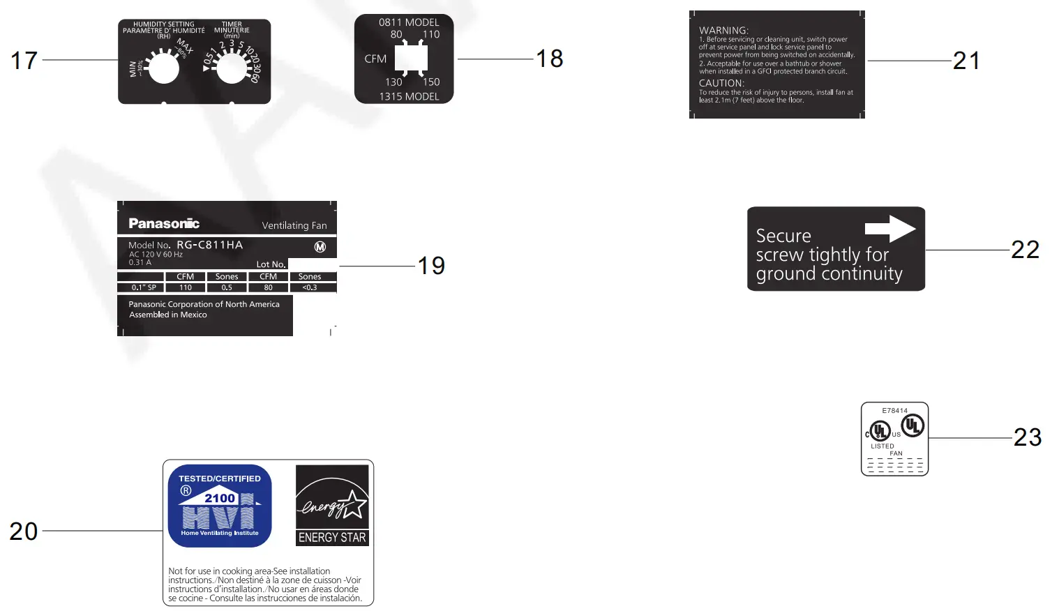 Panasonic RG C811HA Ventilating Fan - fig 5