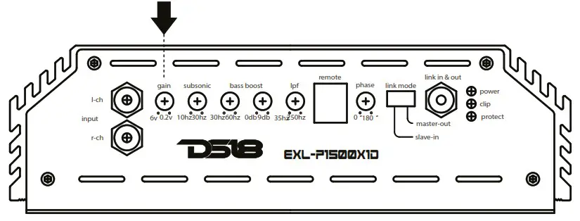 DS18 EXL P1500X1D Competition Monoblock Subwoofer Amplifier - INPUT SECTION