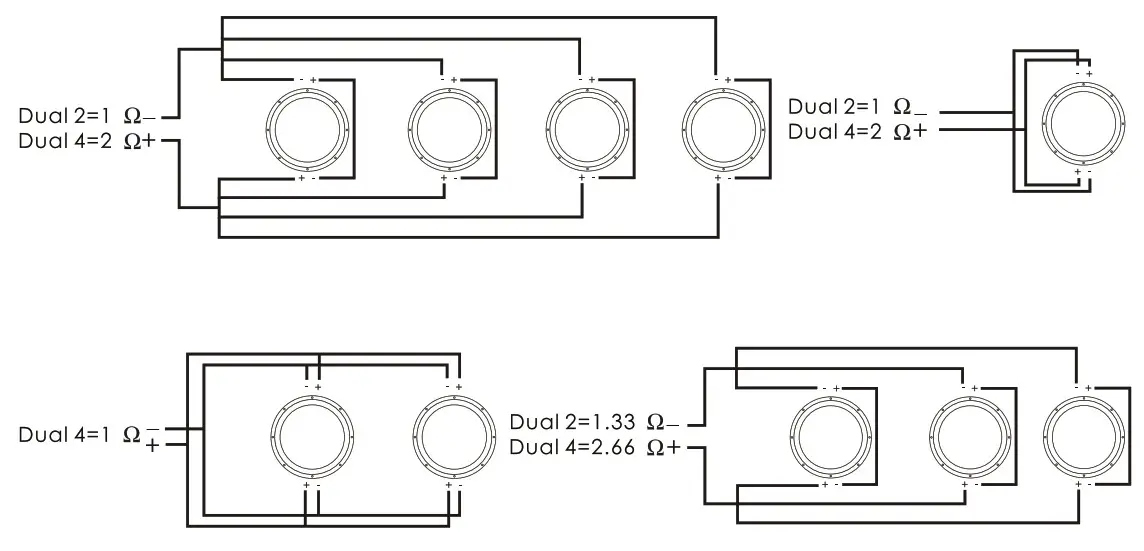 DS18 EXL P1500X1D Competition Monoblock Subwoofer Amplifier - WIRING