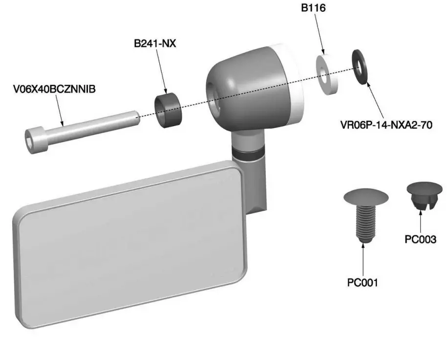 rizoma BS211 Quantum End Rearview Mirror fig 7