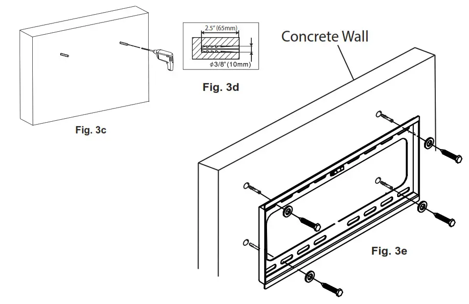 Atak AXF2675 Fixed Flat Panel Wall Mount - Fig. 3e