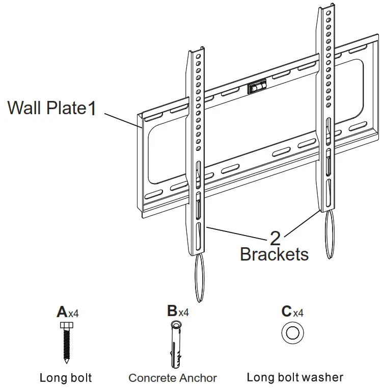 Atak AXF2675 Fixed Flat Panel Wall Mount - Wall