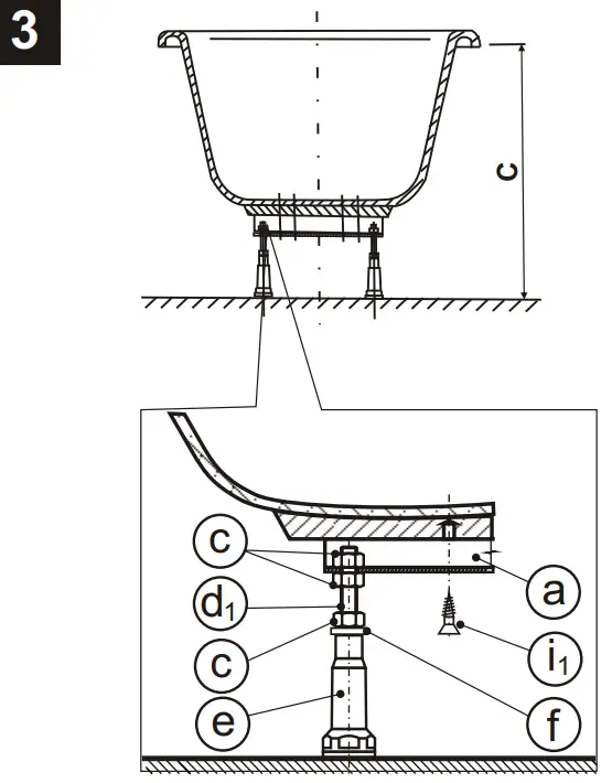GUSTAVSBERG 180x80 Freestanding NAUTIC Bathtub -fig2