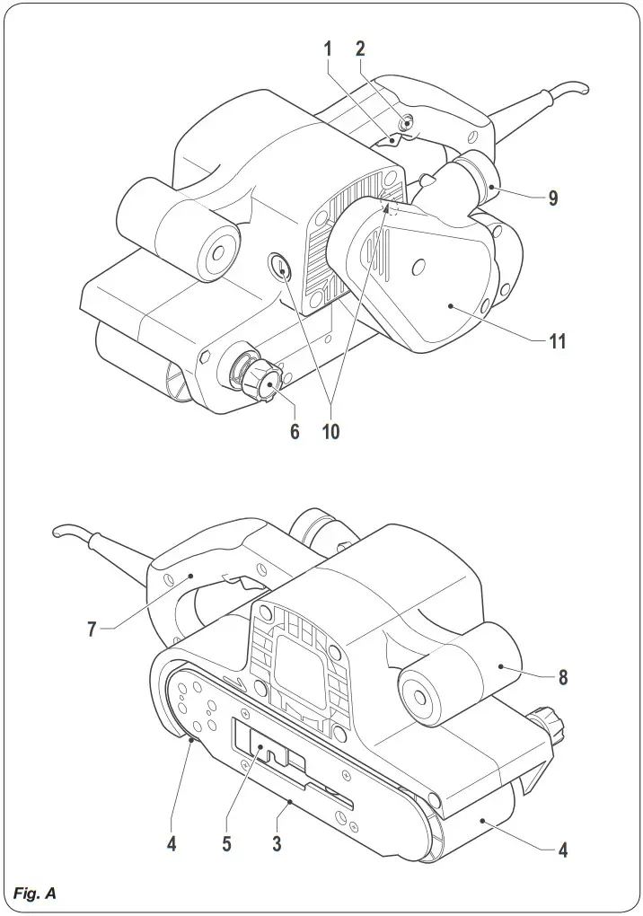 FERM BSM1024 Belt Sander 950 W Belt - Figure 1