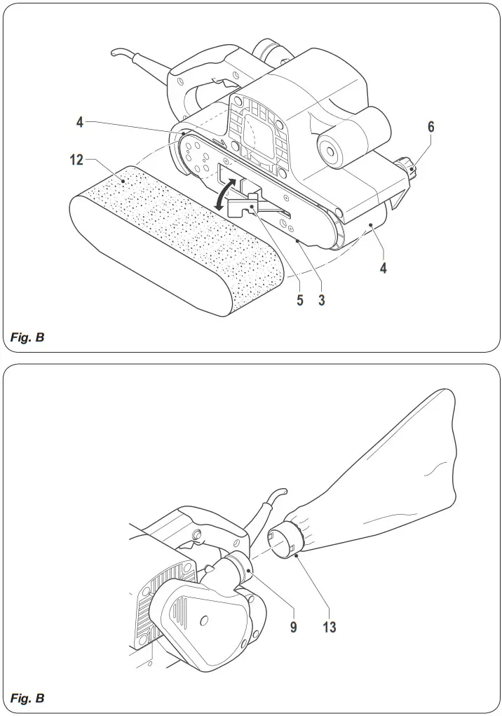 FERM BSM1024 Belt Sander 950 W Belt - Figure 2