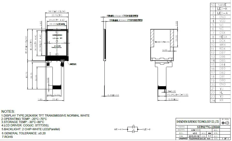 Surenoo-STP0177G-128160-Series-TFT-Touch-LCD-Panel-fig-2