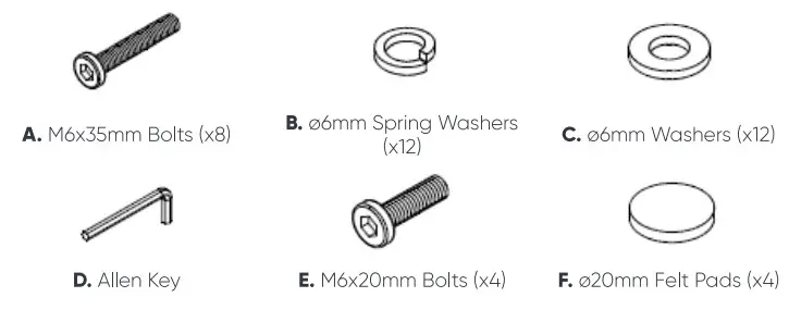 MATT BLATT MBVALPGDT6A Valparaiso Glass Dinning Table - fittings