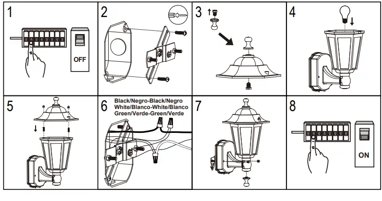 LUTEC 5204101012 1-Light Black Motion Sensing Outdoor Wall Lantern Sconce-FIG2