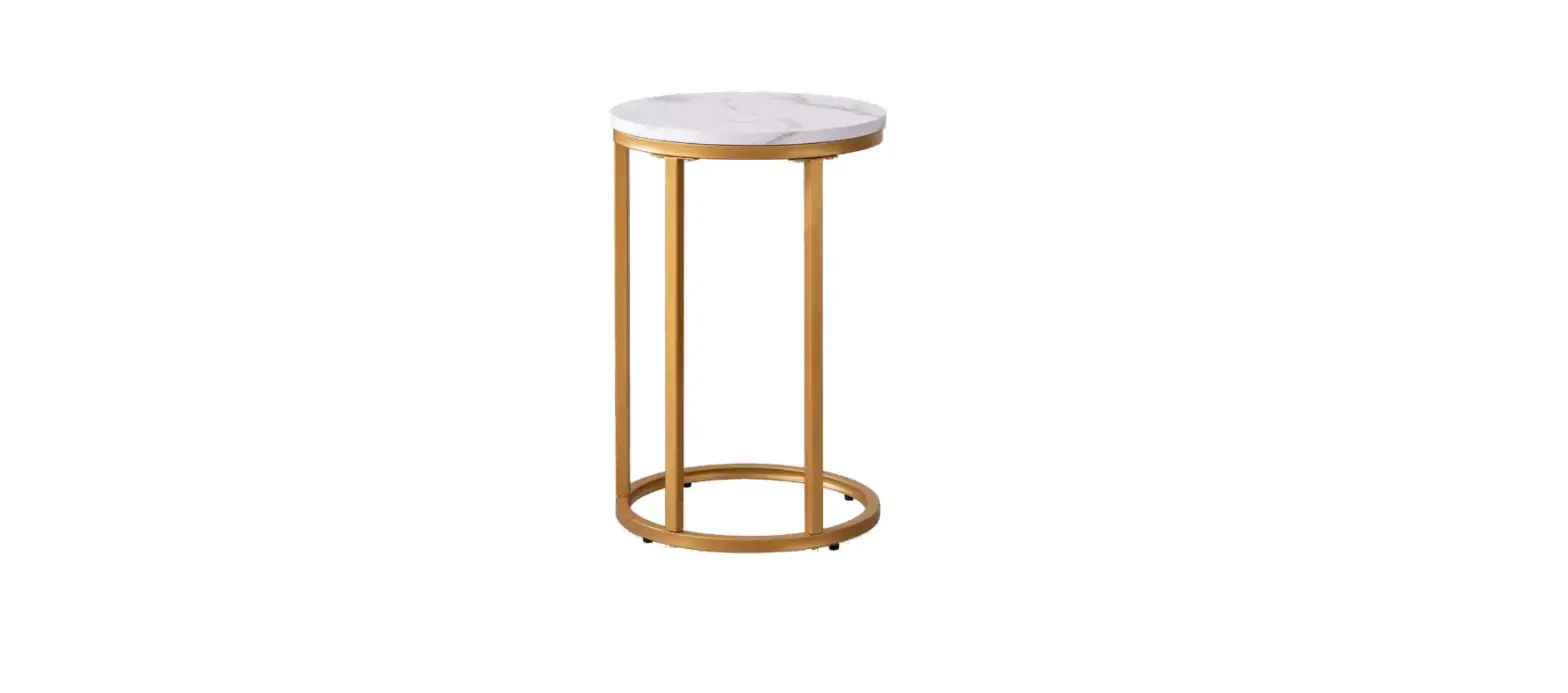 The Home Depot St725b-247 Golden Metal Outdoor Side Table With Round Marble Color Top Instruction Manual