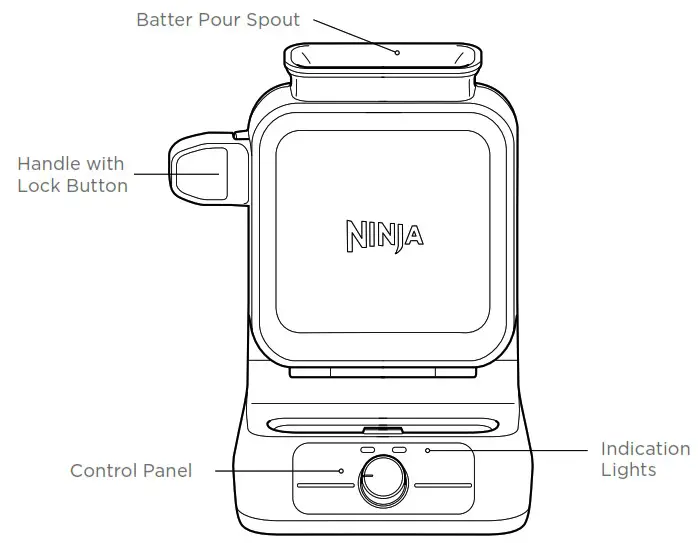 NINJA BW1000 Series Belgian Waffle Maker - GETTING TO KNOW THE WAFFLE MAKER 1
