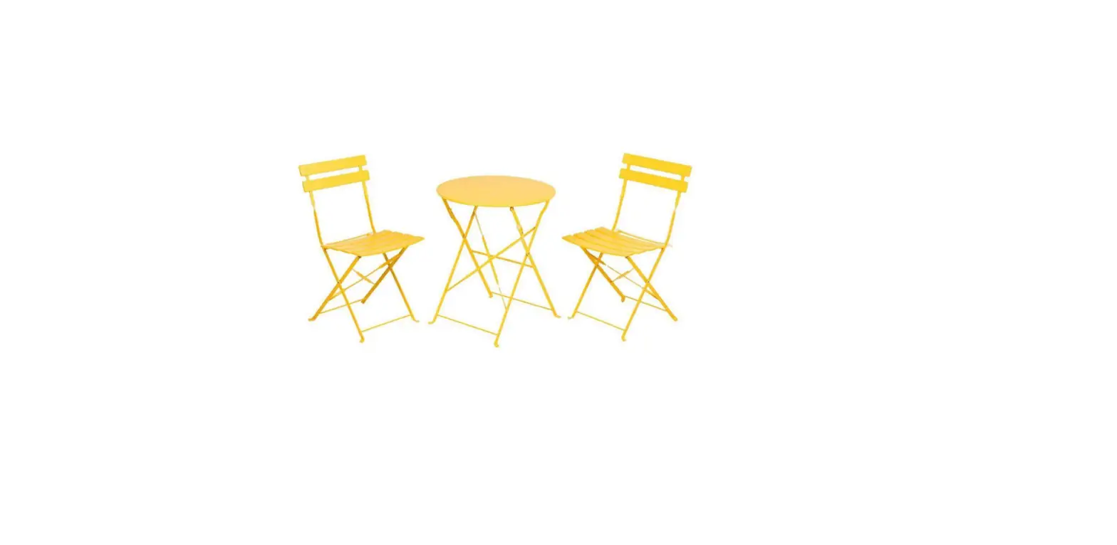 The Home Depot Db-p-d0102hp6tlu Yellow 3-piece Metal Round 28 Inch Outdoor Bistro Set User Manual
