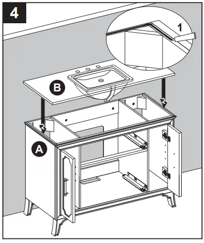 allen roth 48-in Vanity with Top - caulk (not included) to