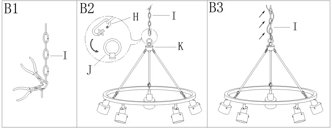 ZEVNI A04521 Fido 28 Inch Wide Gold 5-Light Chandelier - Figure 3