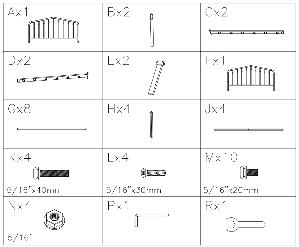ASHLEY B076-672 Full Metal Bed - fig 1