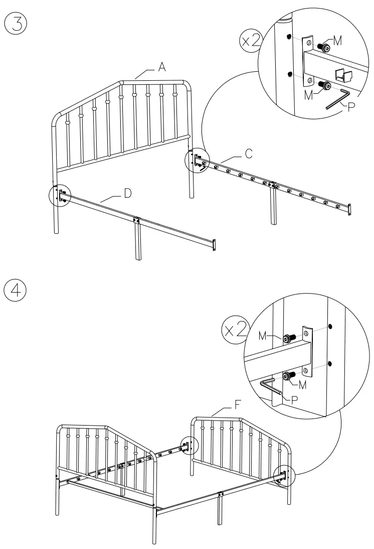 ASHLEY B076-672 Full Metal Bed - fig 3