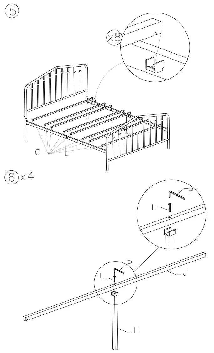 ASHLEY B076-672 Full Metal Bed - fig 4