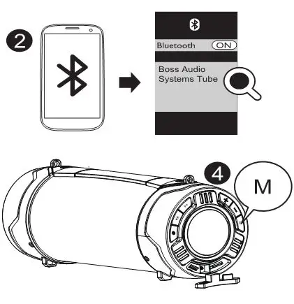BOSS AUDIO SYSTEM TUBE - Bluetooth Connection