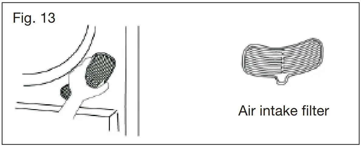 Cleaning the air intake filter