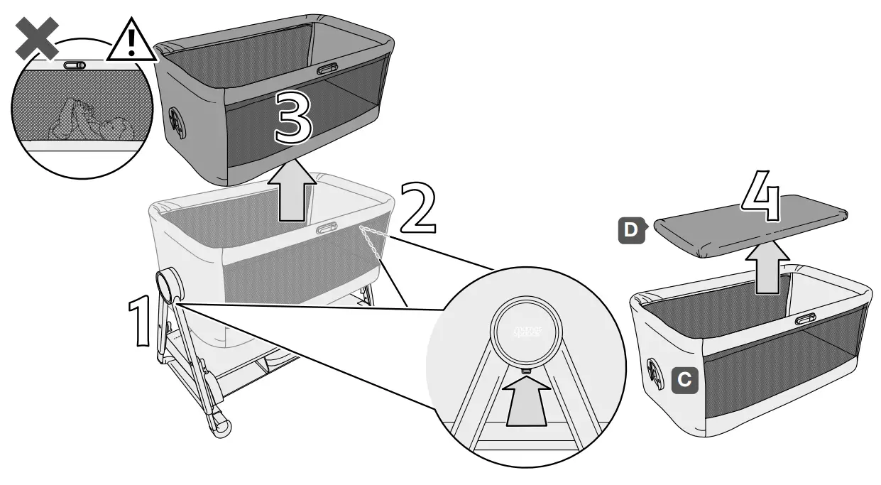 mamas papas Lua Bedside Crib - Fig 15