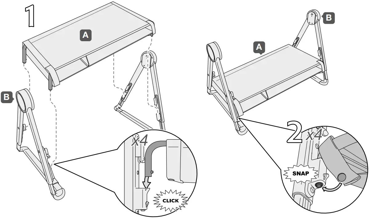 mamas papas Lua Bedside Crib - Fig 3