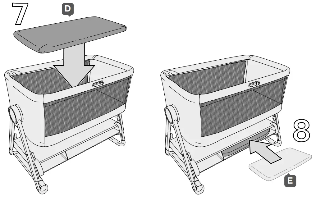 mamas papas Lua Bedside Crib - Fig 6