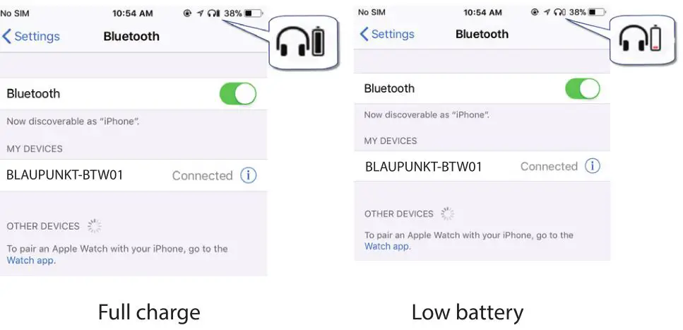 BLAUPUNKT TWS BTW-01 - Battery display
