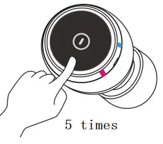 BLAUPUNKT TWS BTW-01 - Five times click the touch button