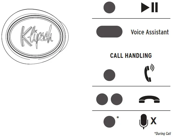 Klipsch T5 True Wireless Headphones - SINGLE CONTROLS