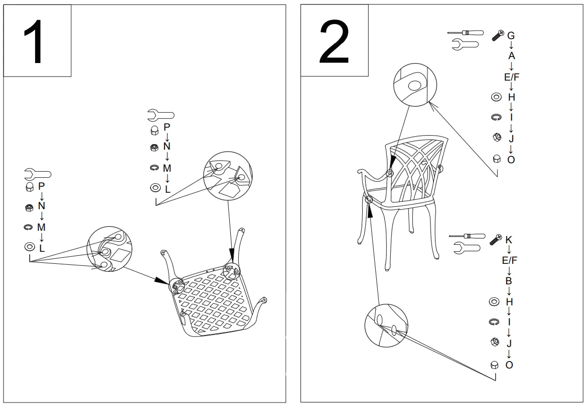 NUU GARDEN DAC208 Cast Aluminum Bistro ArmChair -2