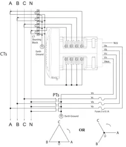 Electro Industries Nexus 1500 Power Quality Meter with Phasor Measurement Unit - additional wiring1