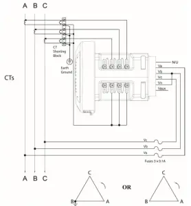 Electro Industries Nexus 1500 Power Quality Meter with Phasor Measurement Unit - additional wiring2